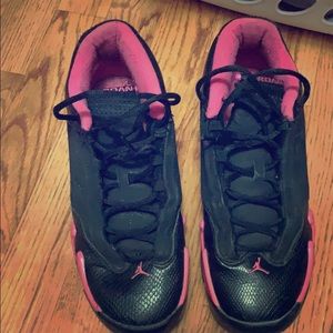 Black and pink Jordan’s